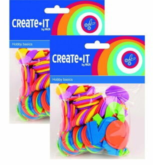 Haza Hobby foam cijfers - multi kleuren - 200x - 3 cm - schuimrubber - DIY knutsel cijfers
