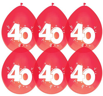 Haza Jubileum/leeftijd thema ballonnen 40 jaar 60x stuks 29 cm