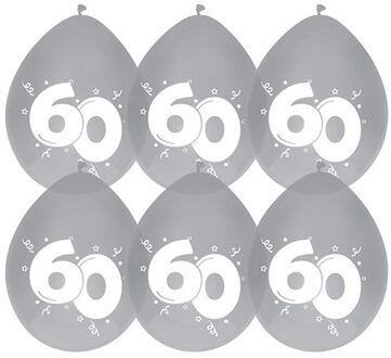 Haza Jubileum/leeftijd thema ballonnen 60 jaar 90x stuks 29 cm