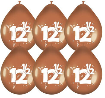 Haza Jubileum thema 12.5 jaar getrouwd ballonnen - 24x stuks - brons - Feestartikelen/versiering