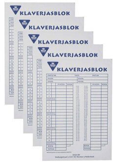 Haza Klaverjassen Scoreblok - 5x - 50 vellen - papier