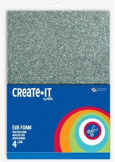Haza Knutsel foam - 4x - rubber - glitters - 20 x 30 cm - hobby - knutselfoam - hobbyfoam Multi