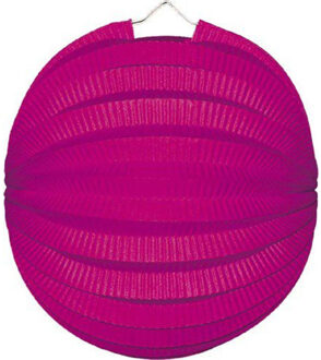 Haza Lampion - fuchsia roze - 22 cm - papier - Feestlampionnen