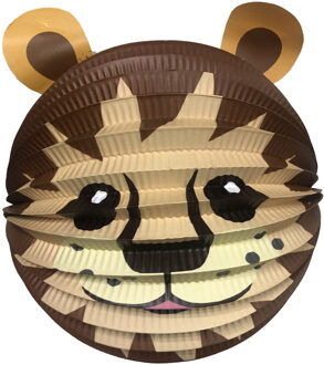 Haza Lampion leeuw - 20 cm - bruin - papier