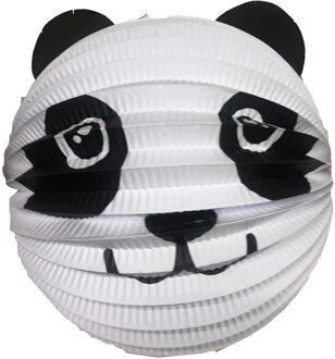 Haza Lampion panda - 20 cm - wit/zwart - papier