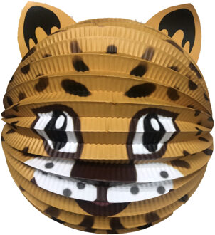 Haza Lampion panter - 20 cm - licht bruin - papier