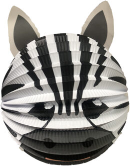 Haza Lampion zebra - 20 cm - zwart/wit - papier