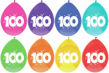 Haza Leeftijd verjaardag thema ballonnen 100 jaar 24x stuks 29 cm