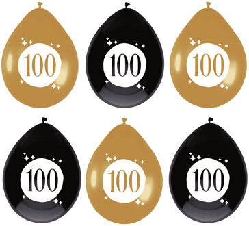 Haza Leeftijd verjaardag thema ballonnen 100 jaar 6x stuks 30 cm
