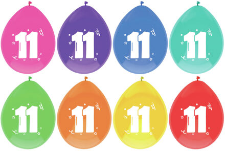 Haza Leeftijd verjaardag thema ballonnen 11 jaar 24x stuks 29 cm