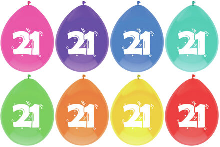 Haza Leeftijd verjaardag thema ballonnen 21 jaar 24x stuks 29 cm