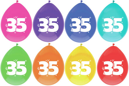 Haza Leeftijd verjaardag thema ballonnen 35 jaar 16x stuks 29 cm