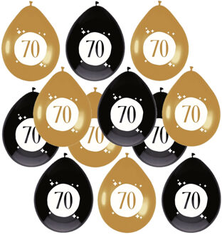 Haza Leeftijd verjaardag thema ballonnen 70 jaar 12x stuks 30 cm