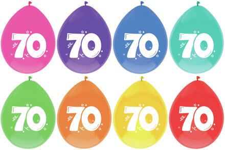 Haza Leeftijd verjaardag thema ballonnen 70 jaar 8x stuks 29 cm