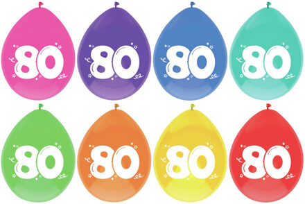 Haza Leeftijd verjaardag thema ballonnen 80 jaar 48x stuks 29 cm