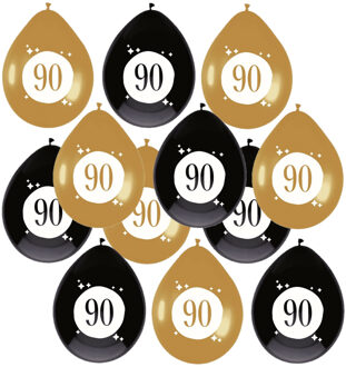 Haza Leeftijd verjaardag thema ballonnen 90 jaar 18x stuks 30 cm
