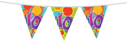 Haza Leeftijd verjaardag thema vlaggetjes 10 jaar plastic 10 meter
