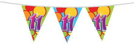 Haza Leeftijd verjaardag thema vlaggetjes 11 jaar plastic 10 meter