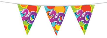 Haza Leeftijd verjaardag thema vlaggetjes 20 jaar plastic 10 meter