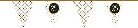 Haza Leeftijd verjaardag thema vlaggetjes 25 jaar papier 600 cm Multi