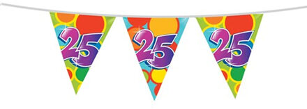 Haza Leeftijd verjaardag thema vlaggetjes 25 jaar plastic 10 meter