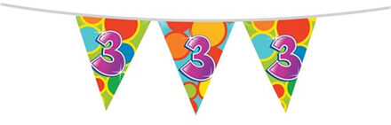 Haza Leeftijd verjaardag thema vlaggetjes 3 jaar plastic 10 meter