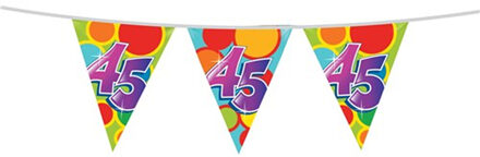 Haza Leeftijd verjaardag thema vlaggetjes 45 jaar plastic 10 meter