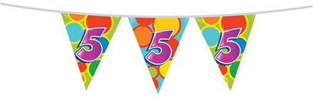Haza Leeftijd verjaardag thema vlaggetjes 5 jaar plastic 10 meter