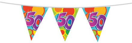 Haza Leeftijd verjaardag thema vlaggetjes 50 jaar plastic 10 meter