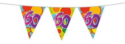 Haza Leeftijd verjaardag thema vlaggetjes 60 jaar plastic 10 meter