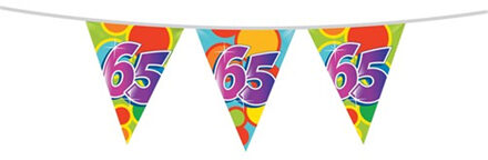 Haza Leeftijd verjaardag thema vlaggetjes 65 jaar plastic 10 meter