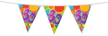 Haza Leeftijd verjaardag thema vlaggetjes 80 jaar plastic 10 meter