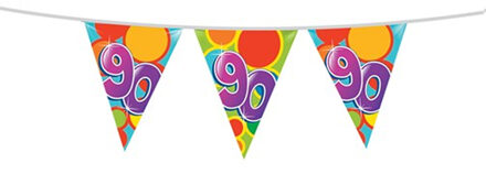Haza Leeftijd verjaardag thema vlaggetjes 90 jaar plastic 10 meter