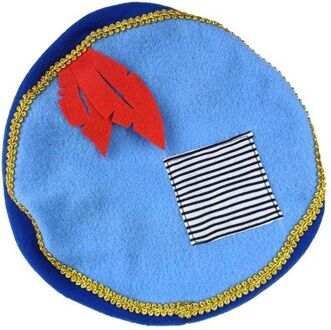 Haza Luxe Piet baret Sint & Co. stof 24x24cm blauw