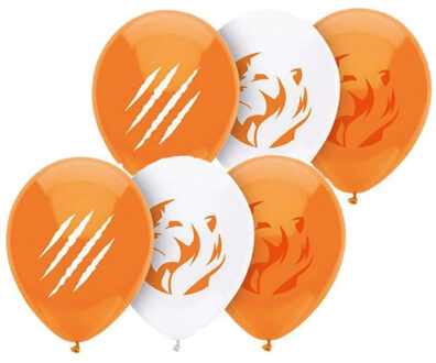 Haza oranje leeuw ballonnen - 16x stuks - 30 cm - Koningsdag - WK/EK - supporters - versiering