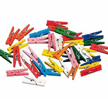 Haza Original 100x stuks miniknijpertjes gekleurd 2 cm - Feestdecoratievoorwerp