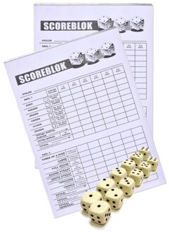 Haza Original 2x Scoreblok Yahtzee Inclusief 12 Dobbelstenen - Dobbelspellen