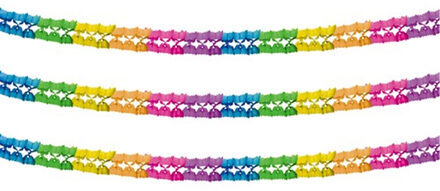 Haza Original 3x Stuks feestslingers verjaardag - papier - 6m - multi-color - Feestslingers Multikleur