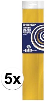 Haza Original 5x Hobby crepe papier oker geel 250 x 50 cm - Crepepapier