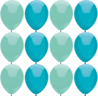 Haza Original Ballonnen verjaardag/thema feest - 200x stuks - mintgroen/turquoise - Ballonnen Blauw