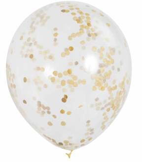 Haza Original Confetti Ballonnen Goud 6 Stuks 30 Cm Goudkleurig
