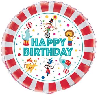 "Haza Original Folieballon """"Happy Birthday"""" Circus 45 Cm" Multikleur