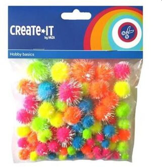 Haza Original knutselset Create it - Glitter Neon mix 75 stuks Multikleur