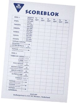 Haza Original Scoreblok Yahtzee 50 Vel