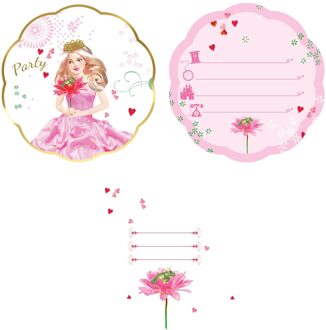 Haza Original Uitnodigingen Prinses 6 Stuks Roze
