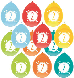 Haza party Ballonnen - 2 jaar - leeftijd verjaardag - 18x stuks - 30 cm - versiering - feestartikele