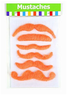 Haza Plaksnorren oranje - 18x st - verkleed snorren - Koningsdag - EK/WK - nepsnorren