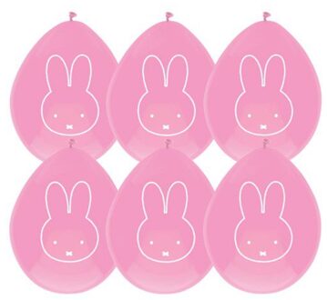 Haza Roze Nijntje ballonnen - 6x - Kinderfeestje/Babyshower geboorte meisje - Ballonnen