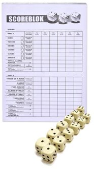 Haza Scoreblok Yahtzee inclusief 12 dobbelstenen
