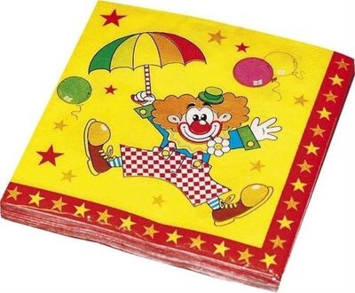 Haza Servetten Clown 33 X 33 Cm 20 Stuks Multicolor